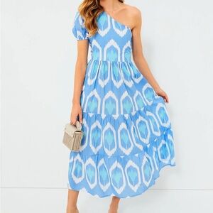 Oliphant Blue Odisha One Shoulder Maxi dress